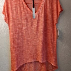 NWT Buffalo David Bitton Light Mango Lace Top Women's Medium